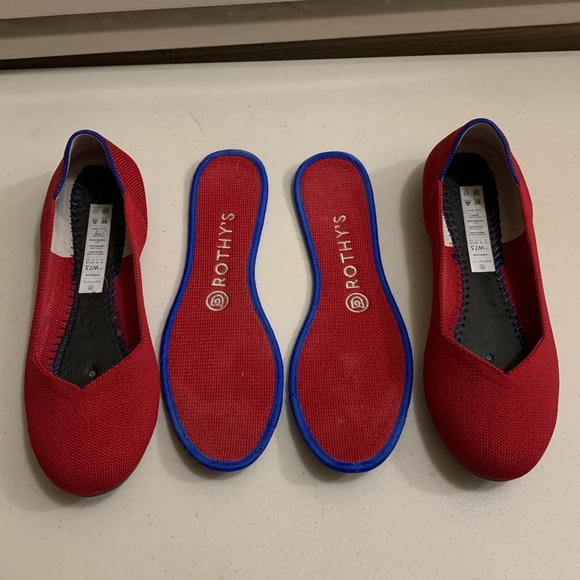 Rothy’s Round Toe Ballet Flats Red Women’s Size 7.5 Christmas Valentine’s Day - Picture 6 of 14